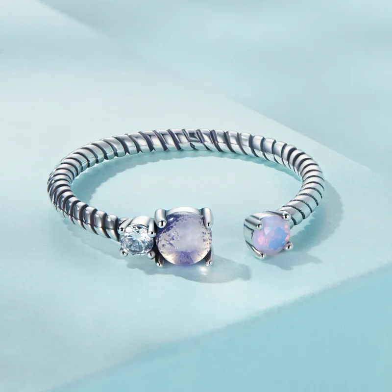 (slika za) Pandora Style Gem Twist odprt prstan - SCR839 - Ogled 3