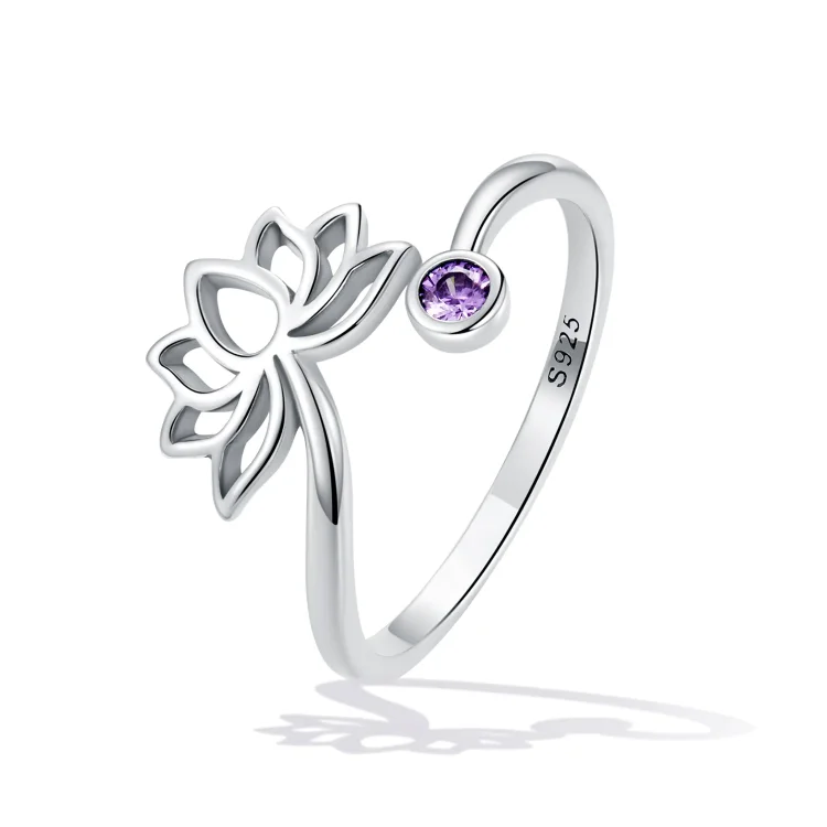 Pandora Style Simple Lotus Odprt prstan - SCR821