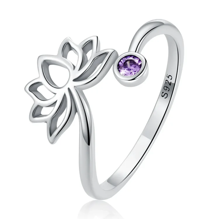 Pandora Style Simple Lotus Odprt prstan - SCR821