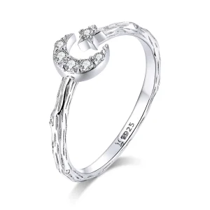 (slika za) Pandora Style Srebrni vintage zvezdni luna odprt prstan - SCR638