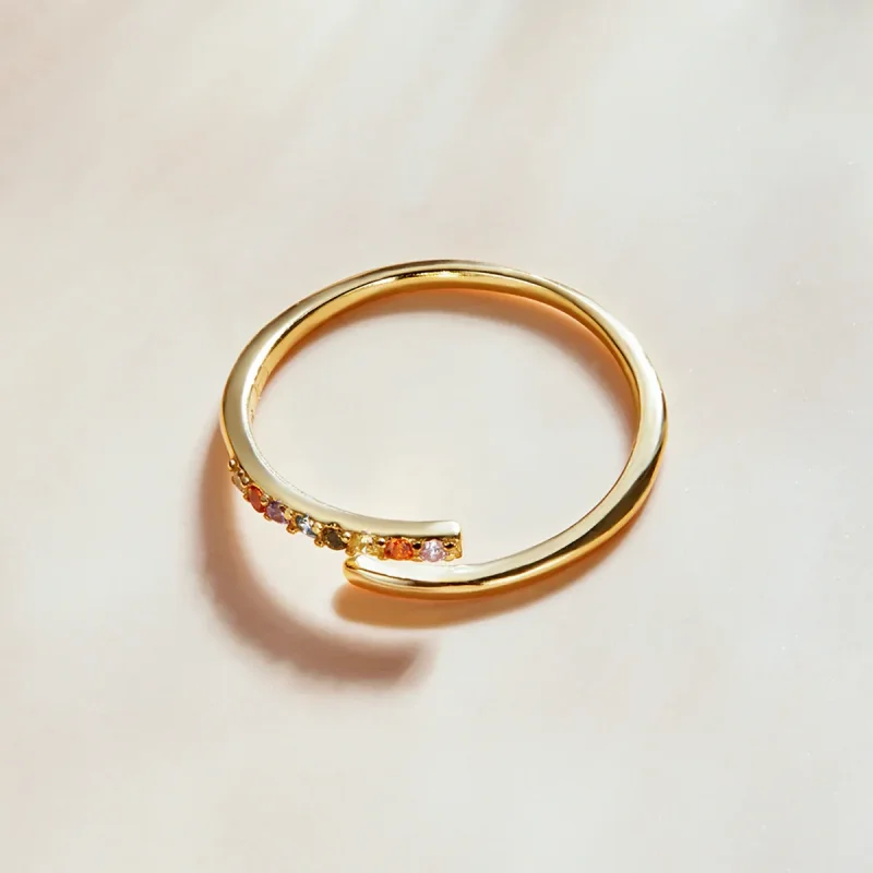 (slika za) Preprost odprt prstan iz kubičnega cirkonija v slogu Pandora - SCR748 - Ogled 4