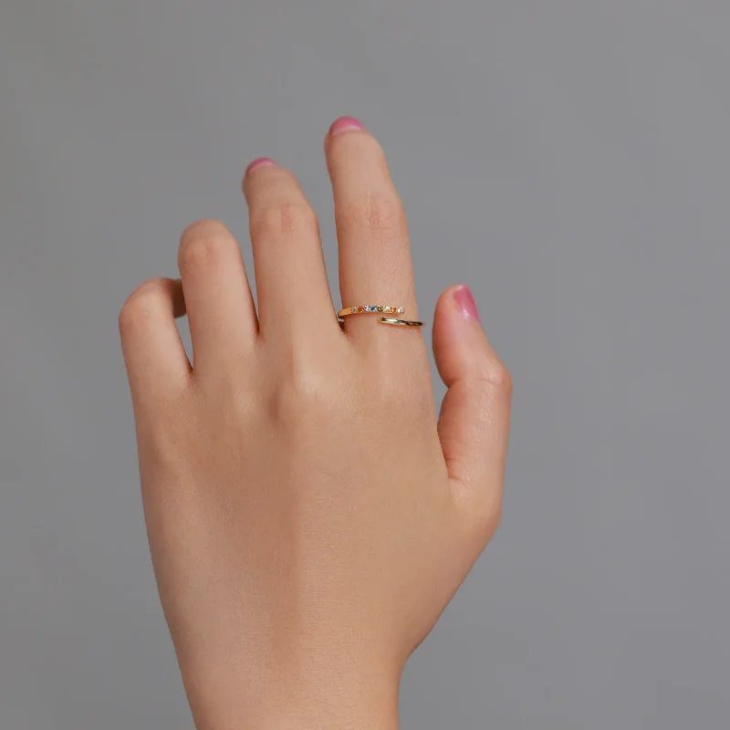 (slika za) Preprost odprt prstan iz kubičnega cirkonija v slogu Pandora - SCR748 - Ogled 5