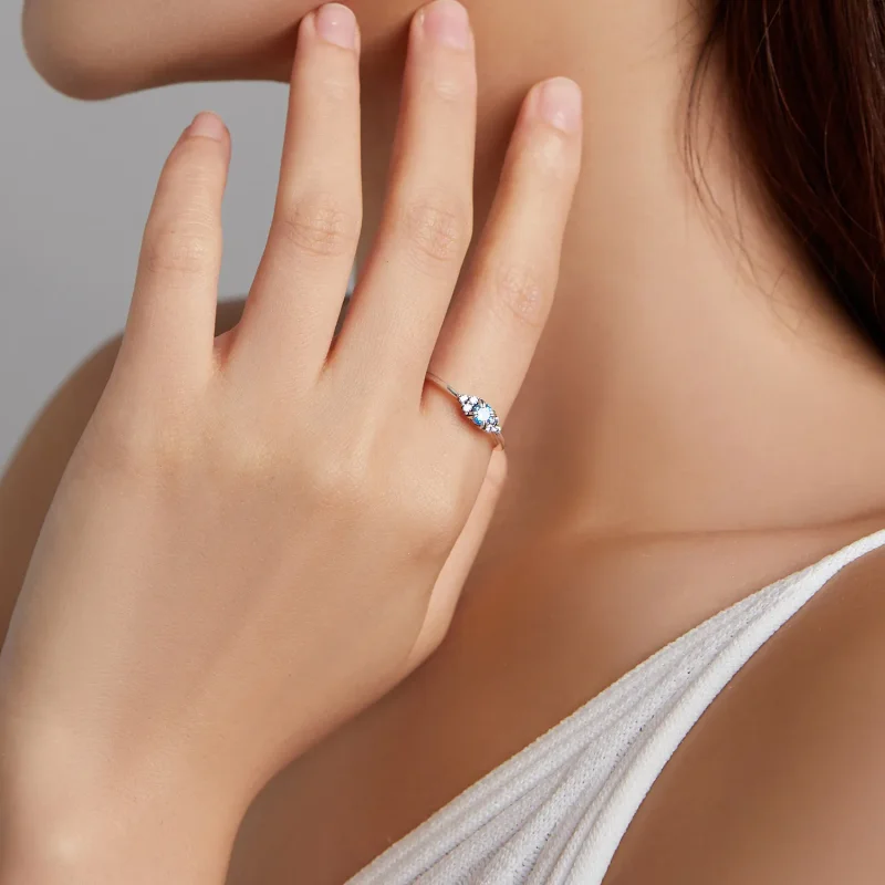 (slika za) Prstan večne ljubezni v stilu Pandora - SCR534-BU - Ogled 5