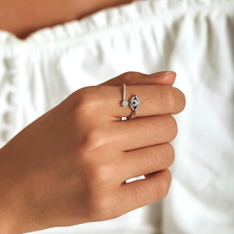 (slika za) Prstan z odprtim hudičevim očesom v stilu Pandora - BSR215 - Ogled 8