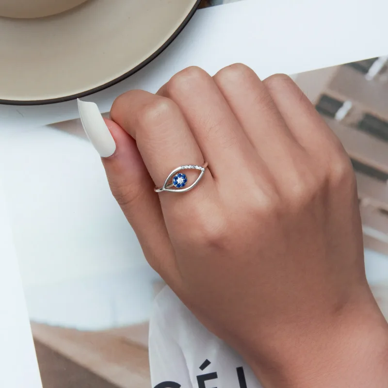 (slika za) Prstan z odprtim hudičevim očesom v stilu Pandora - SCR875 - Ogled 6