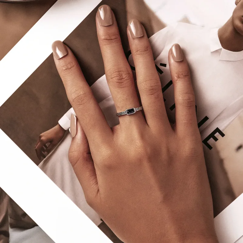 (slika za) Retro vzorec v slogu Pandora - odprt prstan iz cirkonija - SCR768 - Ogled 5