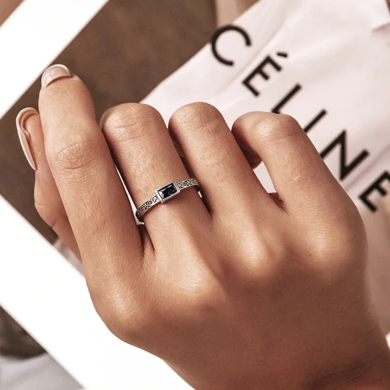 (slika za) Retro vzorec v slogu Pandora - odprt prstan iz cirkonija - SCR768 - Ogled 6