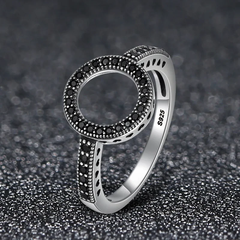(slika za) Srebrni bleščeči halo prstan v stilu Pandora - SCR112 - Ogled 3
