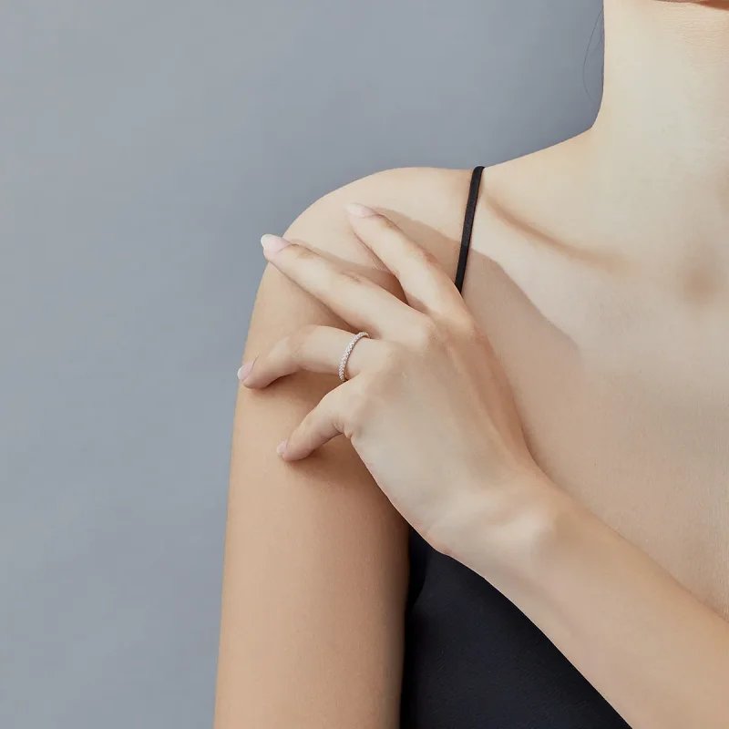 (slika za) Srebrni ljubezenski prstan v stilu Pandora - SCR624 - Ogled 5