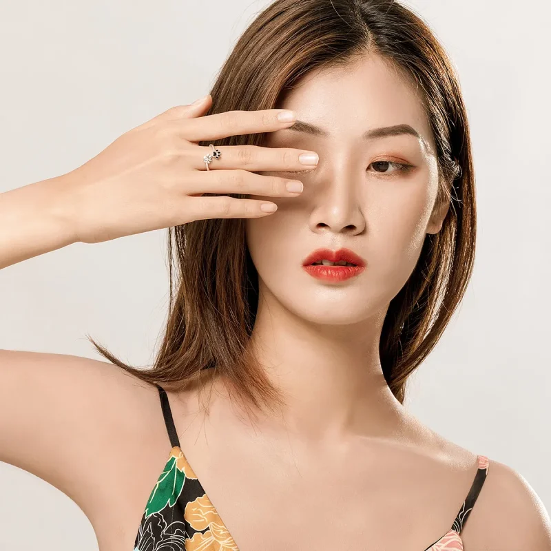 (slika za) Srebrni odprti prstan prijateljstva v stilu Pandora - SCR605 - Ogled 7