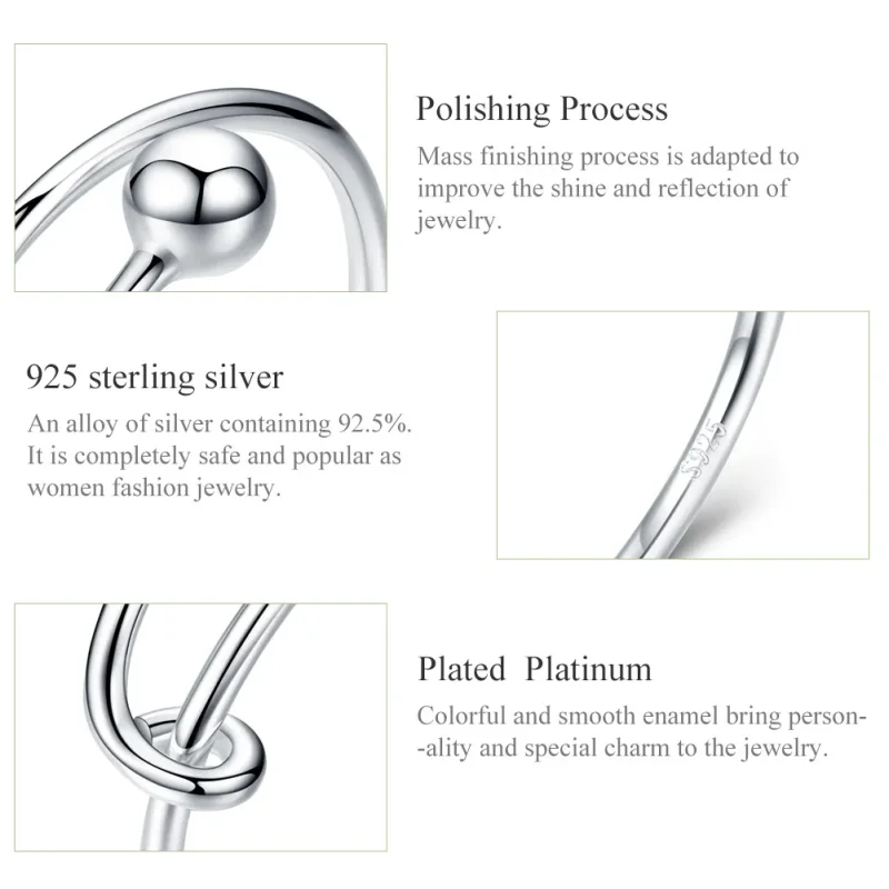 (slika za) Srebrni preprosti prstan v slogu Pandora - SCR520 - Ogled 3