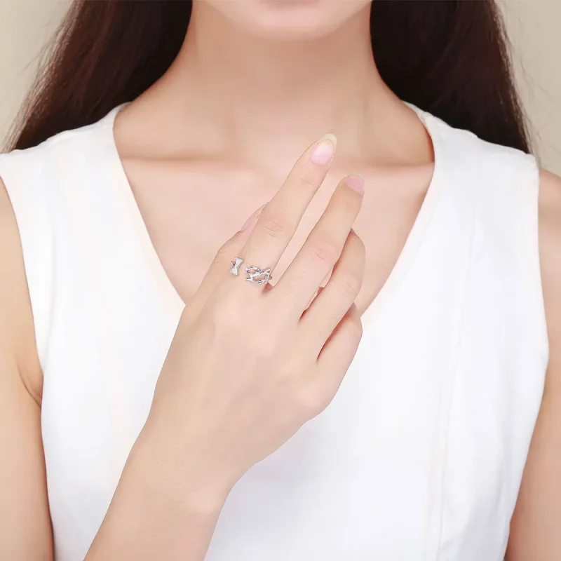 (slika za) Srebrni prstan s pasjim podjetjem v stilu Pandora - SCR416 - Ogled 5