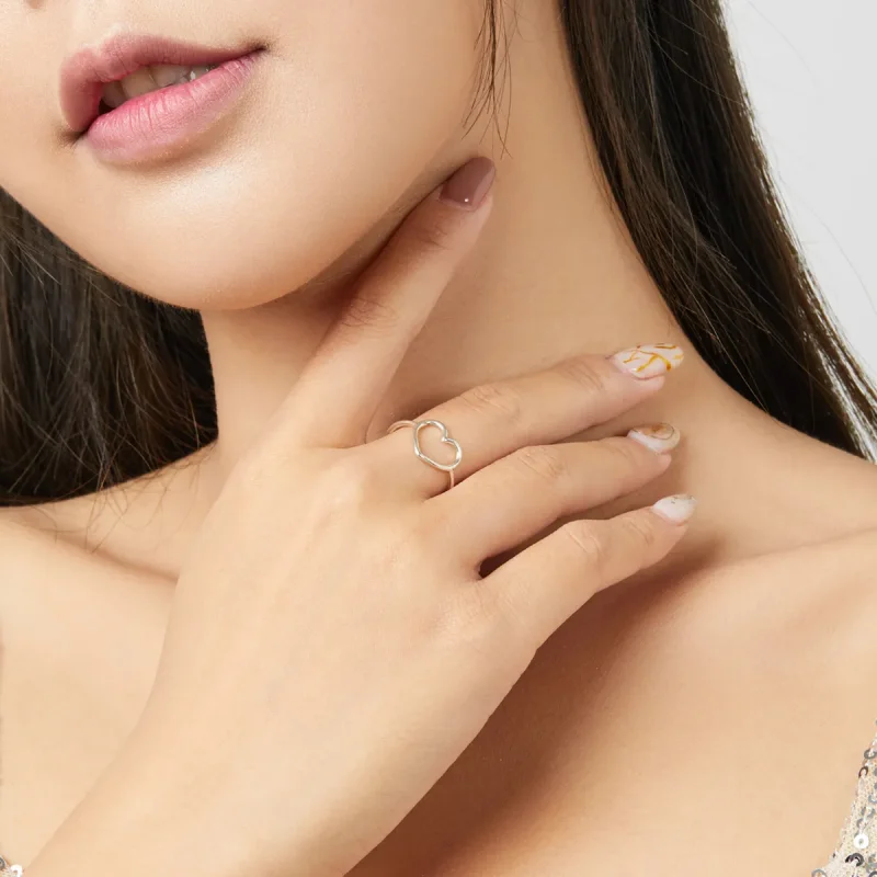 (slika za) Srebrni prstan v obliki srca Pandora - SCR641 - Ogled 5