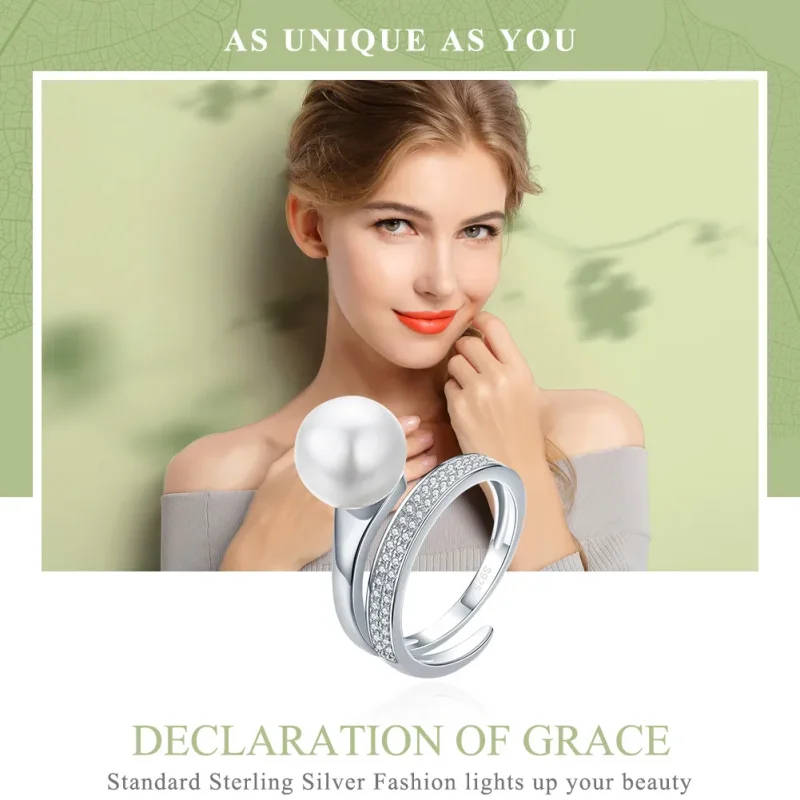 (slika za) Srebrni prstan v slogu Pandora Declaration of Grace - SCR231 - Ogled 2