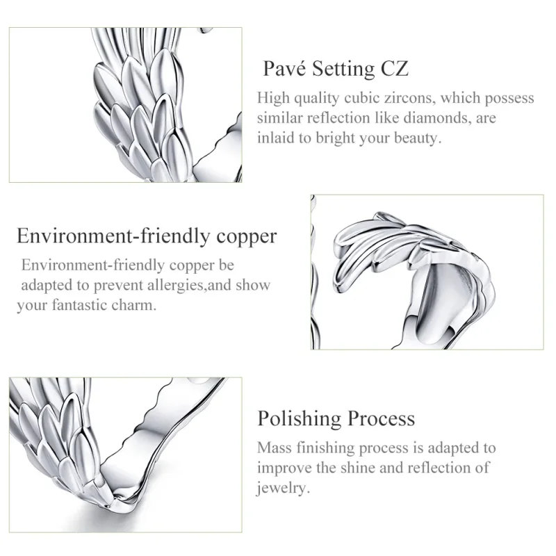 (slika za) Srebrni prstan Wings of Hope v stilu Pandora - SCR512 - Ogled 3
