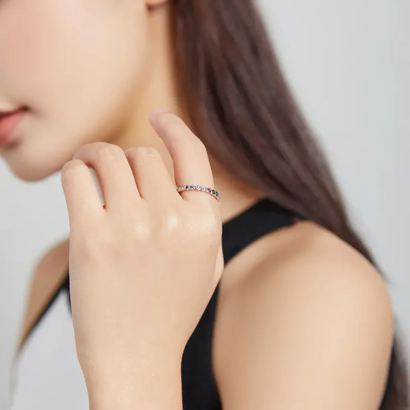 (slika za) Srebrni prstan za srečo v stilu Pandora - SCR714 - Ogled 6