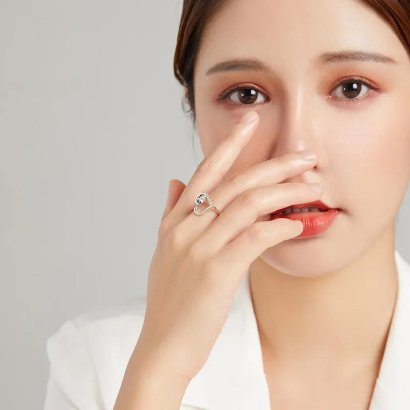 (slika za) Srebrni sijoči prstan za želje v stilu Pandora - SCR700 - Ogled 5