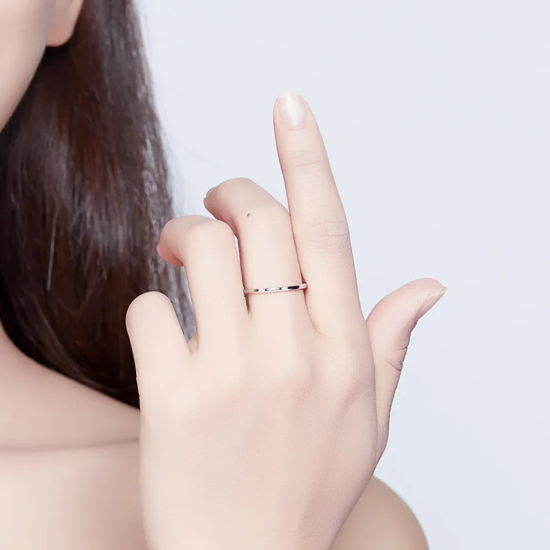 (slika za) Srebrni tanek prstan v stilu Pandora - SCR591 - Ogled 5