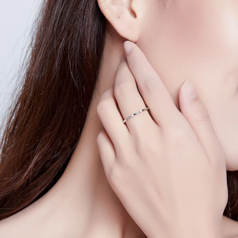 (slika za) Srebrni tanek prstan v stilu Pandora - SCR591 - Ogled 6