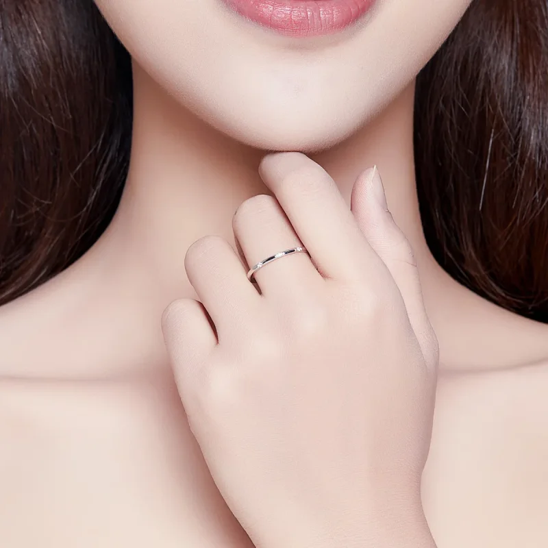 (slika za) Srebrni tanek prstan v stilu Pandora - SCR591 - Ogled 7