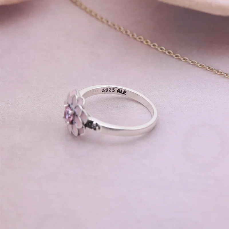 (slika za) Emajlirani prstan s cvetočo dalijo PANDORA - 190985NBP - Ogled 3