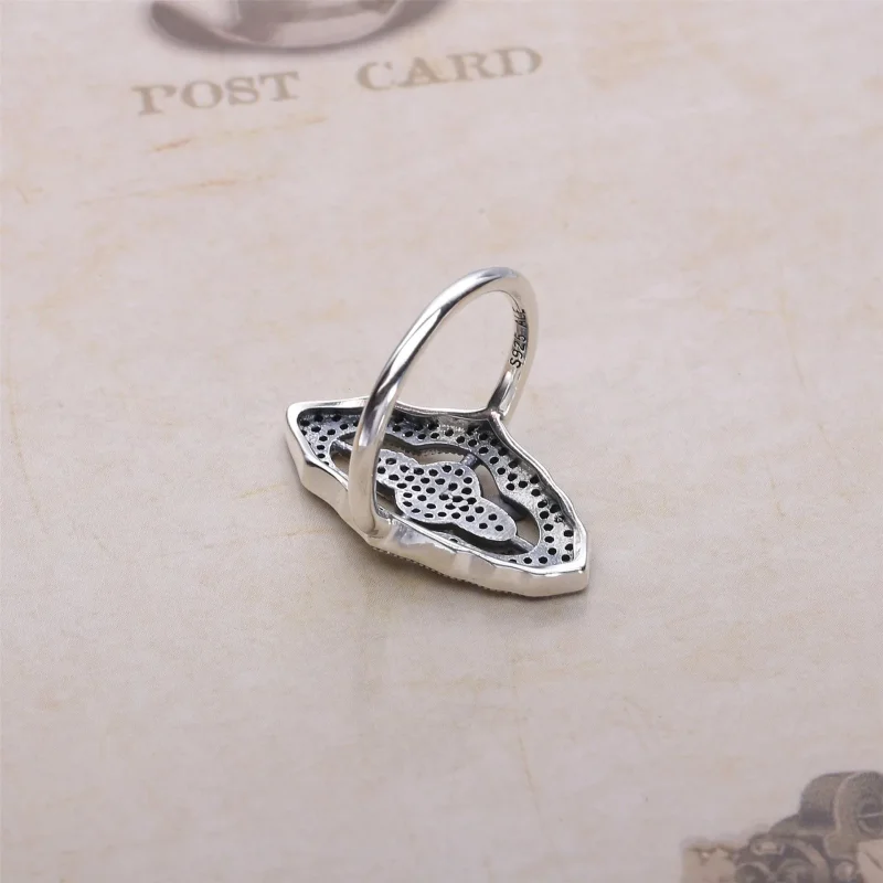 (slika za) PANDORA bleščeč čipkast prstan prozoren CZ - 190917CZ - Ogled 4