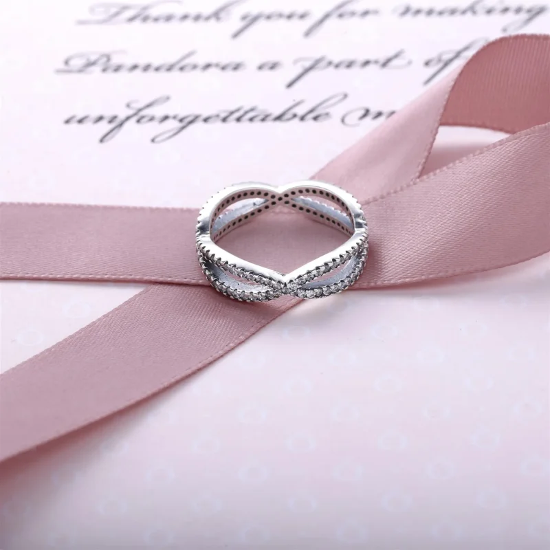 (slika za) PANDORA Bleščeči križni prstan - 190930CZ - Ogled 2