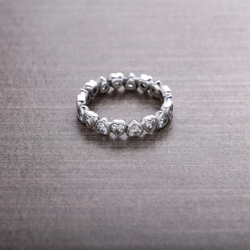 (slika za) PANDORA Bleščeči prstan v obliki srca - 190897CZ - Ogled 2