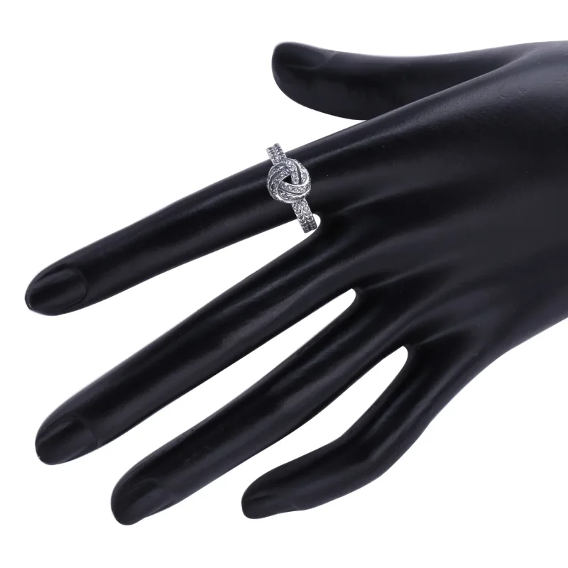 (slika za) PANDORA Bleščeči prstan z ljubezenskim vozlom, prozoren CZ - 190997CZ - Ogled 4