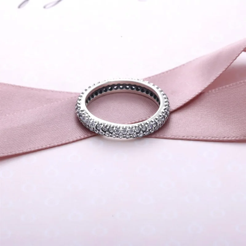 (slika za) PANDORA Bleščeči ukrivljeni prstan - 190909CZ - Ogled 2