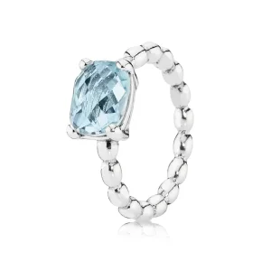 (slika za) PANDORA Cool Breeze, modri topaz - 190869BTP - Prstani