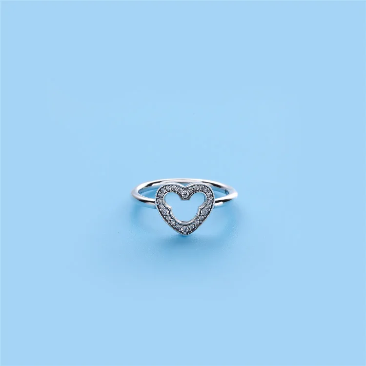 PANDORA Disney, prstan s silhueto Mickeyja - 190957CZ