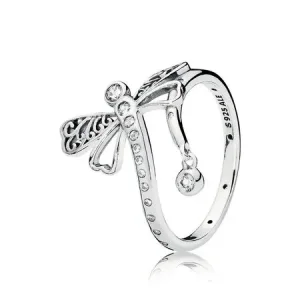 (slika za) PANDORA Dreamy Dragonfly Ring, Clear CZ - 197093CZ