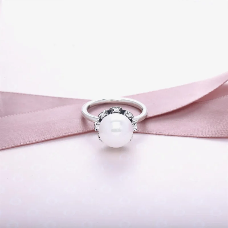 (slika za) PANDORA Everlasting Grace zložljiv prstan, biser in prozoren Cz - 190916P - Ogled 2