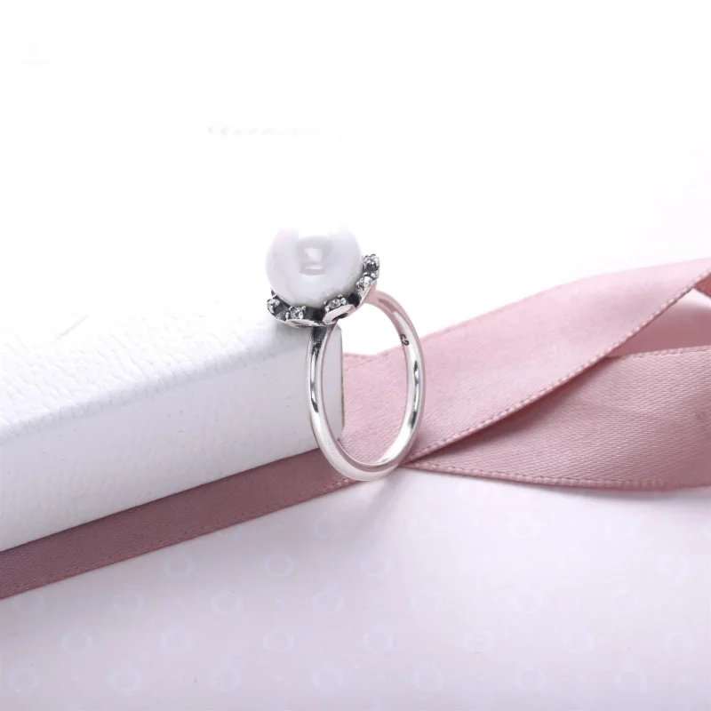 (slika za) PANDORA Everlasting Grace zložljiv prstan, biser in prozoren Cz - 190916P - Ogled 3