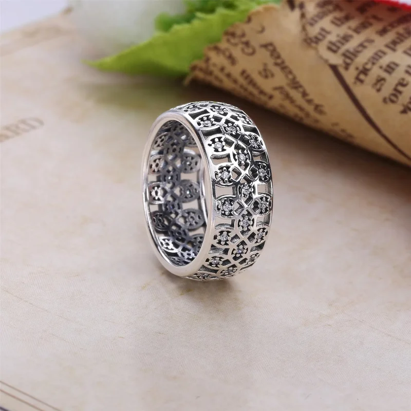 (slika za) PANDORA Intricate Lattice Ring, Clear CZ - 190955CZ - Prstani - Ogled 3