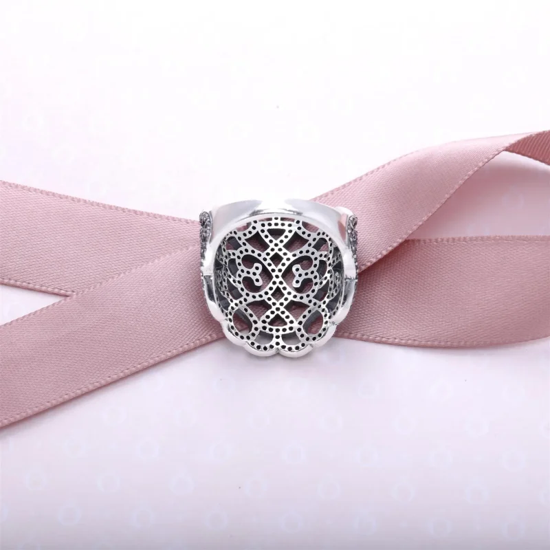 (slika za) PANDORA čipkast srebrn prstan s kubičnim cirkonijem - 190907CZ - Ogled 3