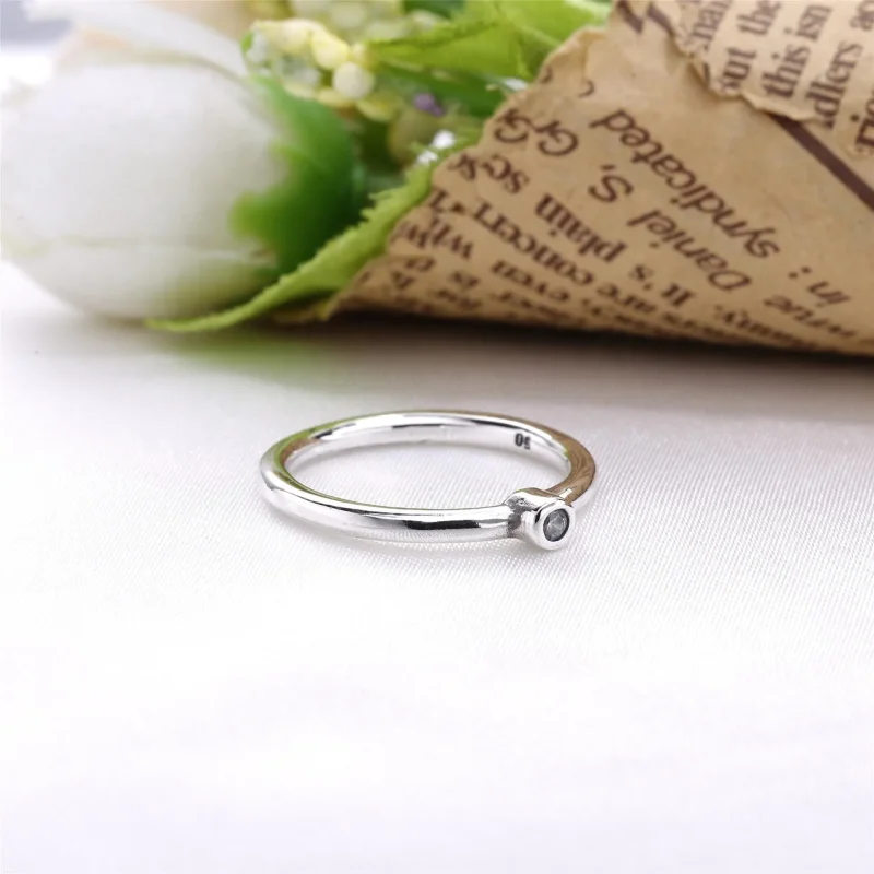 (slika za) PANDORA Jutranja zvezda, srebrni prstan, 14k, 0,03 ct TW h/vs diamant - 190213D - Ogled 3