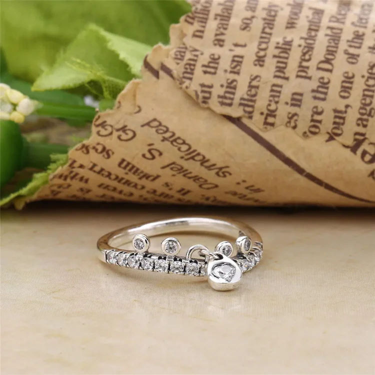 PANDORA lestenec Droplets Ring, prozoren CZ - 197108CZ