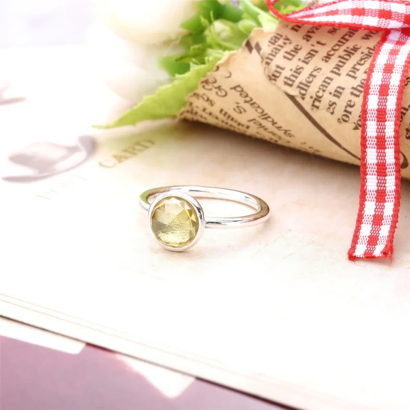 (slika za) PANDORA novembrska kapljica z obročem iz citrina - 191012CI - Ogled 2