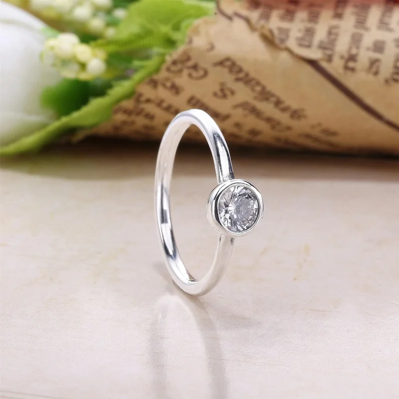 (slika za) PANDORA Petite Circle Ring, Clear CZ - 191043CZA - Ogled 2