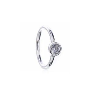 (slika za) PANDORA Petite Circle Ring, Clear CZ - 191043CZA