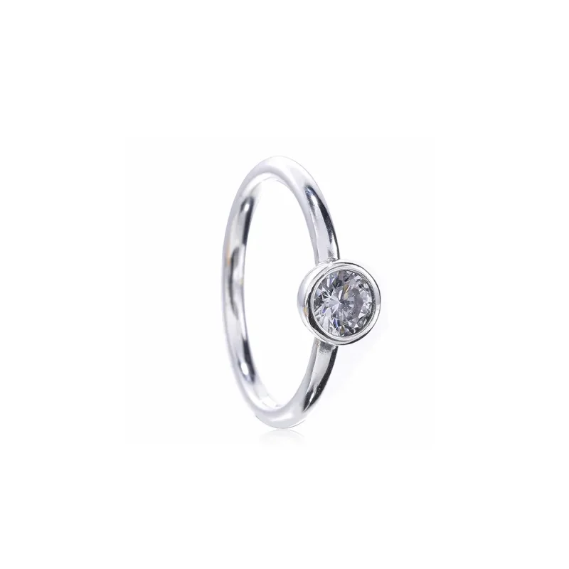 (slika za) PANDORA Petite Circle Ring, Clear CZ - 191043CZA - Slika izdelka