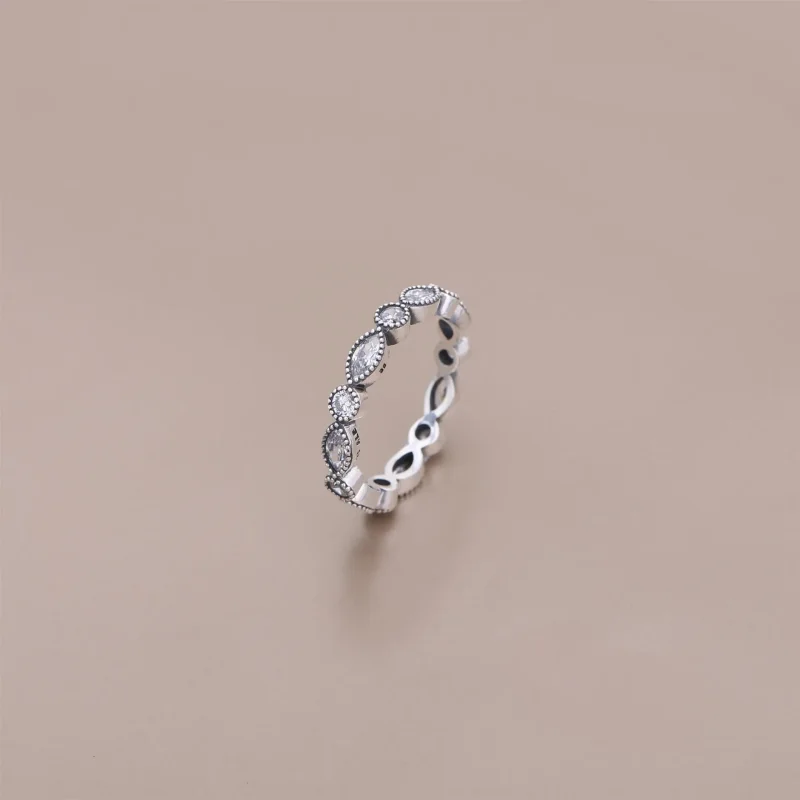 (slika za) PANDORA Privlačen briljanten prstan Markiza - 190940CZ - Ogled 2