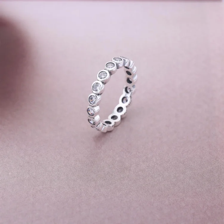 PANDORA Privlačen prstan Petite Brilliant, ki ga je mogoče zložiti, prozoren Cz - 190941CZ