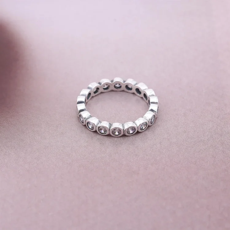 PANDORA Privlačen prstan Petite Brilliant, ki ga je mogoče zložiti, prozoren Cz - 190941CZ