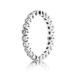 PANDORA Privlačen prstan Petite Brilliant, ki ga je mogoče zložiti, prozoren Cz - 190941CZ