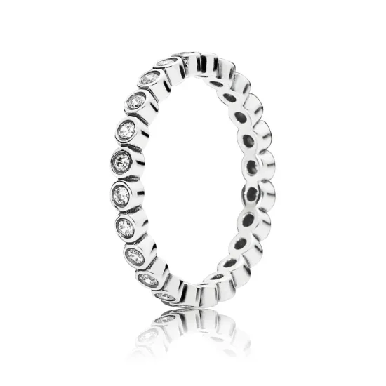 (slika za) PANDORA Privlačen prstan Petite Brilliant, ki ga je mogoče zložiti, prozoren Cz - 190941CZ