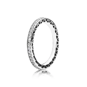 (slika za) PANDORA Prstan Hearts of Pandora - 190963CZ
