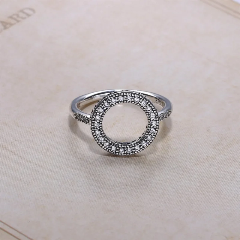 (slika za) PANDORA Prstan Hearts of PANDORA Halo - 191039CZ - Ogled 2